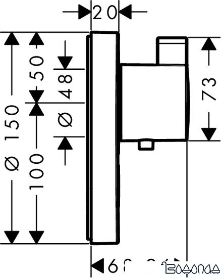 Смеситель Hansgrohe ShowerSelect S Highflow 15742000