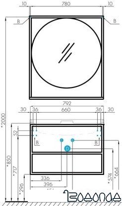 Акватон Тумба Фабрик 80 под умывальник Фабиа 80 (дуб кантри) фото 4