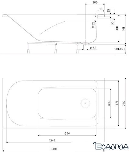 Ванна Kolo Comfort Plus 150x75 [XWP1450000]