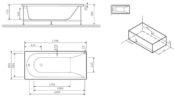 Ванна AM.PM Spirit W72A-180-080W-A2