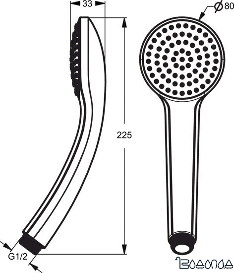 Душевая лейка Ideal Standard IdealRain Soft S1 B9400AA