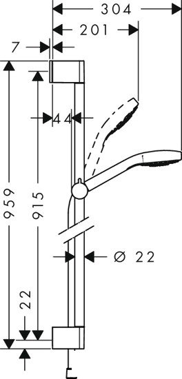 Душевой гарнитур Hansgrohe Croma Select S Multi [26570400] фото 2