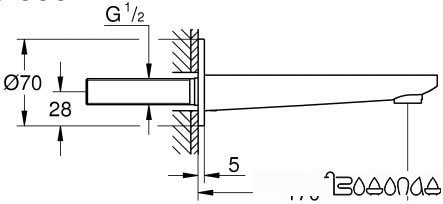 Излив Grohe Lineare 13383001 (хром)