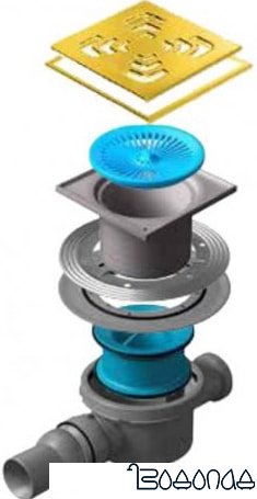 Трап/канал Pestan Confluo Standard Square 1 Gold фото 1