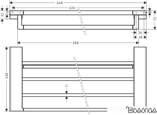 Полка для полотенца Hansgrohe AddStoris 41751700