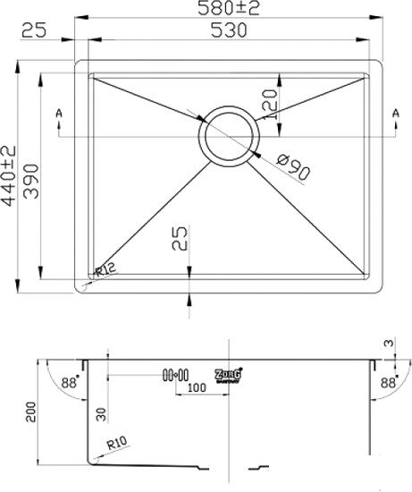 Кухонная мойка ZorG R-5844