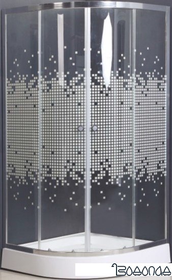 Душевой уголок Coliseum S802U 90x90 (прозрачное стекло с квадратиками)