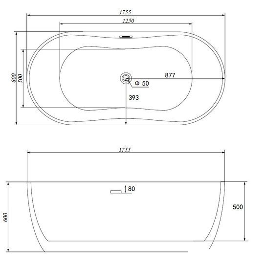 Ванна Abber 175.5x80 AB9219