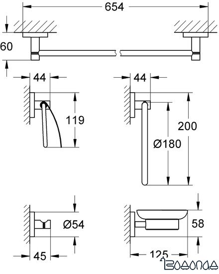 Набор для туалета Grohe Essentials 40344000