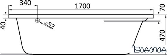 Ванна Santek Эдера 170x110 L (1WH111995)