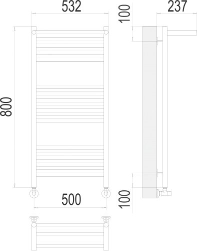 Полотенцесушитель TERMINUS Аврора П16 500х800 с/п