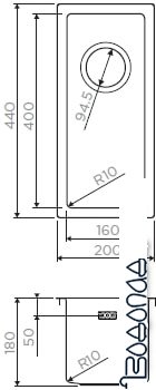 Кухонная мойка Omoikiri Taki 20-U/IF-GM