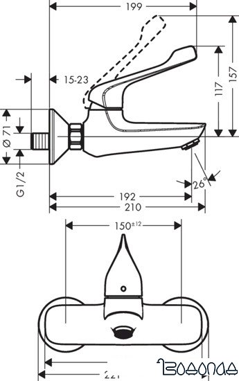 Смеситель Hansgrohe Novus 71923000 фото 2