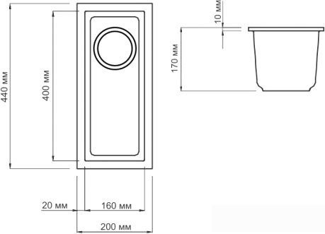 Кухонная мойка Omoikiri Bosen 20-U-PL [4993227]
