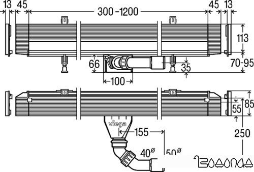 Трап/канал Viega 4968.10 736736