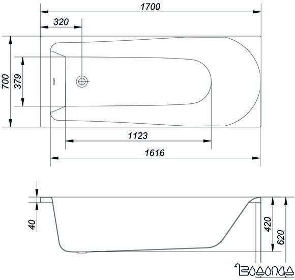 Ванна Cersanit Flavia 170x70 [S301-107]