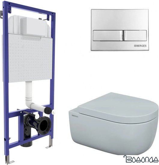 Унитаз Berges Wasserhaus Ego XL Rimless + Toma SO + Novum525 + L3 043233