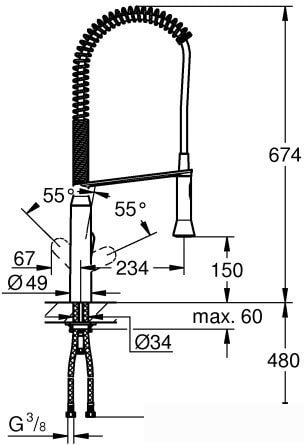 Смеситель Grohe K7 DN 15 32950AL0 (темный графит, матовый)