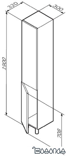 Мебель для ванных комнат AM.PM Шкаф-пенал для ванной Gem M90CSR0306WG фото 4