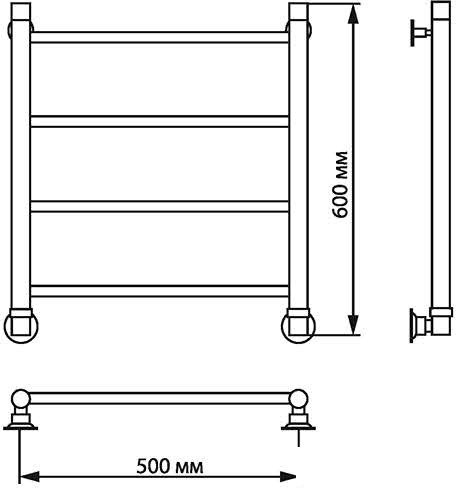 Полотенцесушитель Luxon J 80x50 (нижнее подключение)