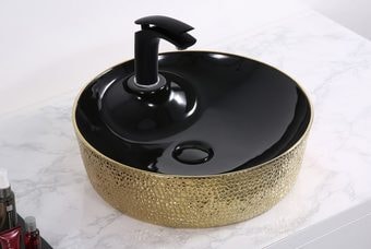 Умывальник Gid D1306H022 (черный/золотой)