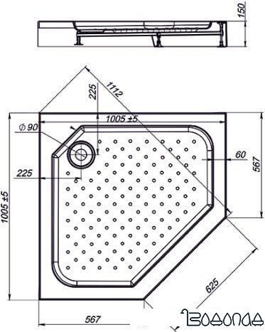 Душевой поддон Vincea VST-3AP-1010 100x100 фото 2