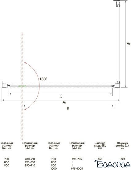 Душевой уголок Veconi RV-033B RV033B-8080-01-C7