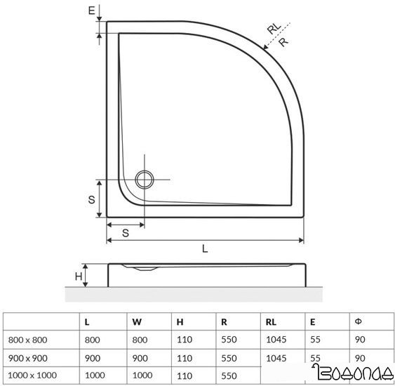Душевой поддон Excellent Sense А 800 Compact 80х80 фото 4