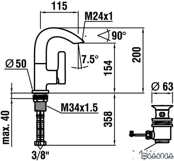 Смеситель Laufen Curveprime 3117010042111