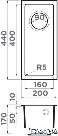Кухонная мойка Omoikiri Bosen 20-U-CH 4993246 (leningrad grey)