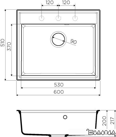 Кухонная мойка Omoikiri Daisen 60 SA