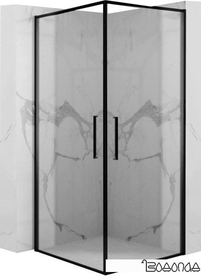 Душевой уголок Rea Abra 90x90 (черный/прозрачное стекло)