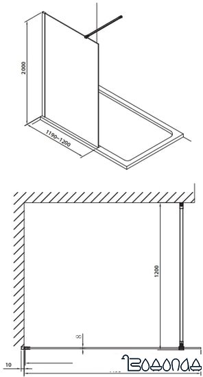 Душевой уголок Omnires Marina DNR12X LUX+DNR30X LUX