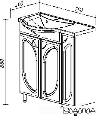 Belux Лира Тумба под умывальник [Н80-01]