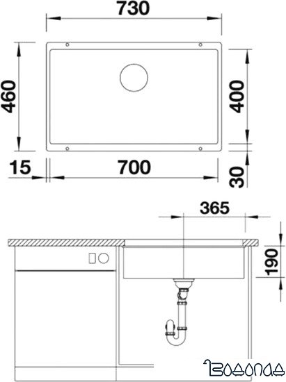 Кухонная мойка Blanco Rotan 700-U 521347 (жасмин)