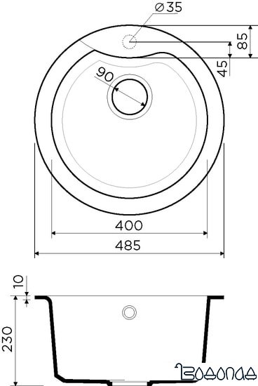 Кухонная мойка Omoikiri Yasugata 48R BL