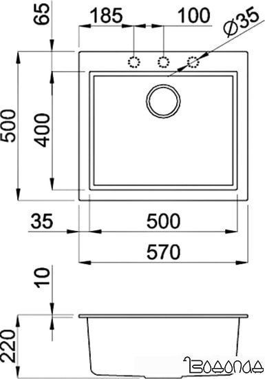 Кухонная мойка Elleci Quadra 105 Antracite 59