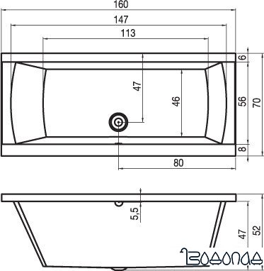 Ванна Riho Julia 160x70