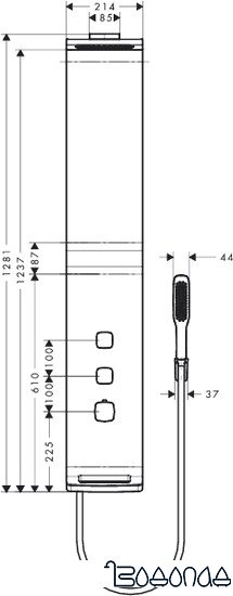 Душевая панель Hansgrohe Raindance Lift (27008400)