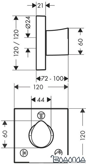 Переключатель режимов Axor Starck Organic 12731000