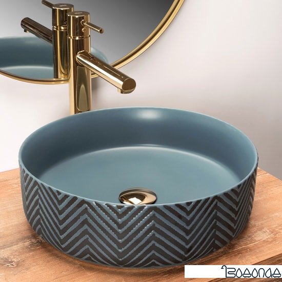 Умывальник Rea Ashley (серый/голубой) фото 2