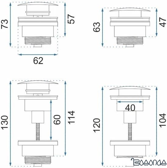Донный клапан Rea Klik-Klak REA-A2360 (золотой) фото 4