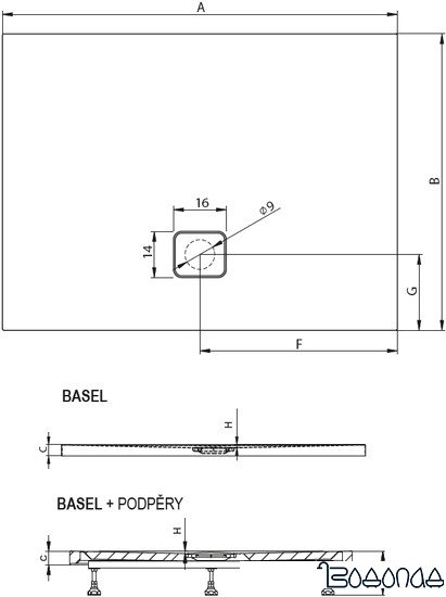 Душевой поддон Riho Basel 402 90x80 [DC12]