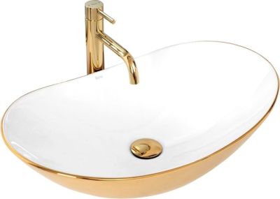 Умывальник Rea Royal (белый/золотистый)