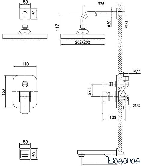 Душевая система Kaiser Sonat 34322