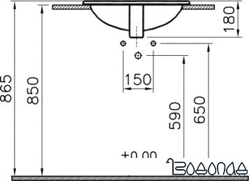 Умывальник Vitra S20 52.5x47.5 [5468B003-0001]