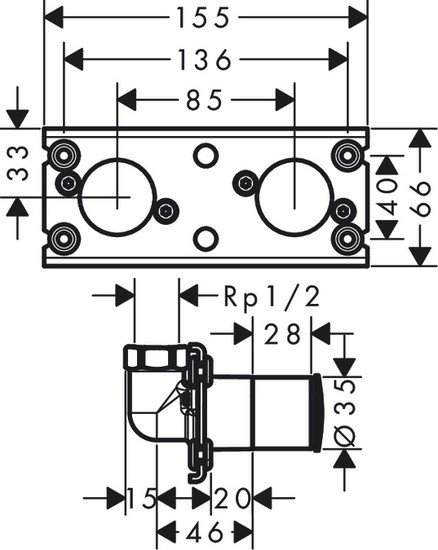 Скрытый механизм Hansgrohe Showerpipe 360 26840180 фото 2