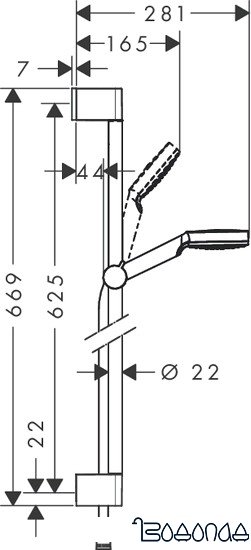 Душевой гарнитур Hansgrohe Crometta 1jet [26533400]
