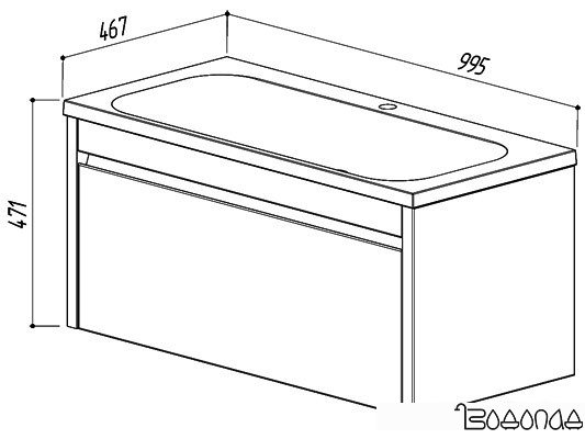 Belux Тумба под умывальник Мадрид НП100-01