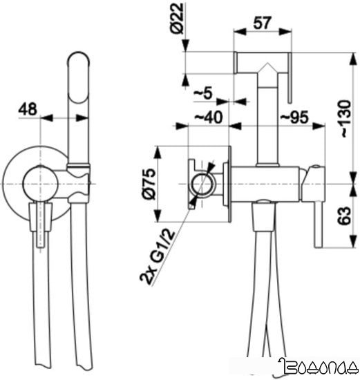 Гигиенический душ Armatura Moza 5039-512-81
